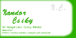nandor csiky business card