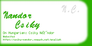 nandor csiky business card